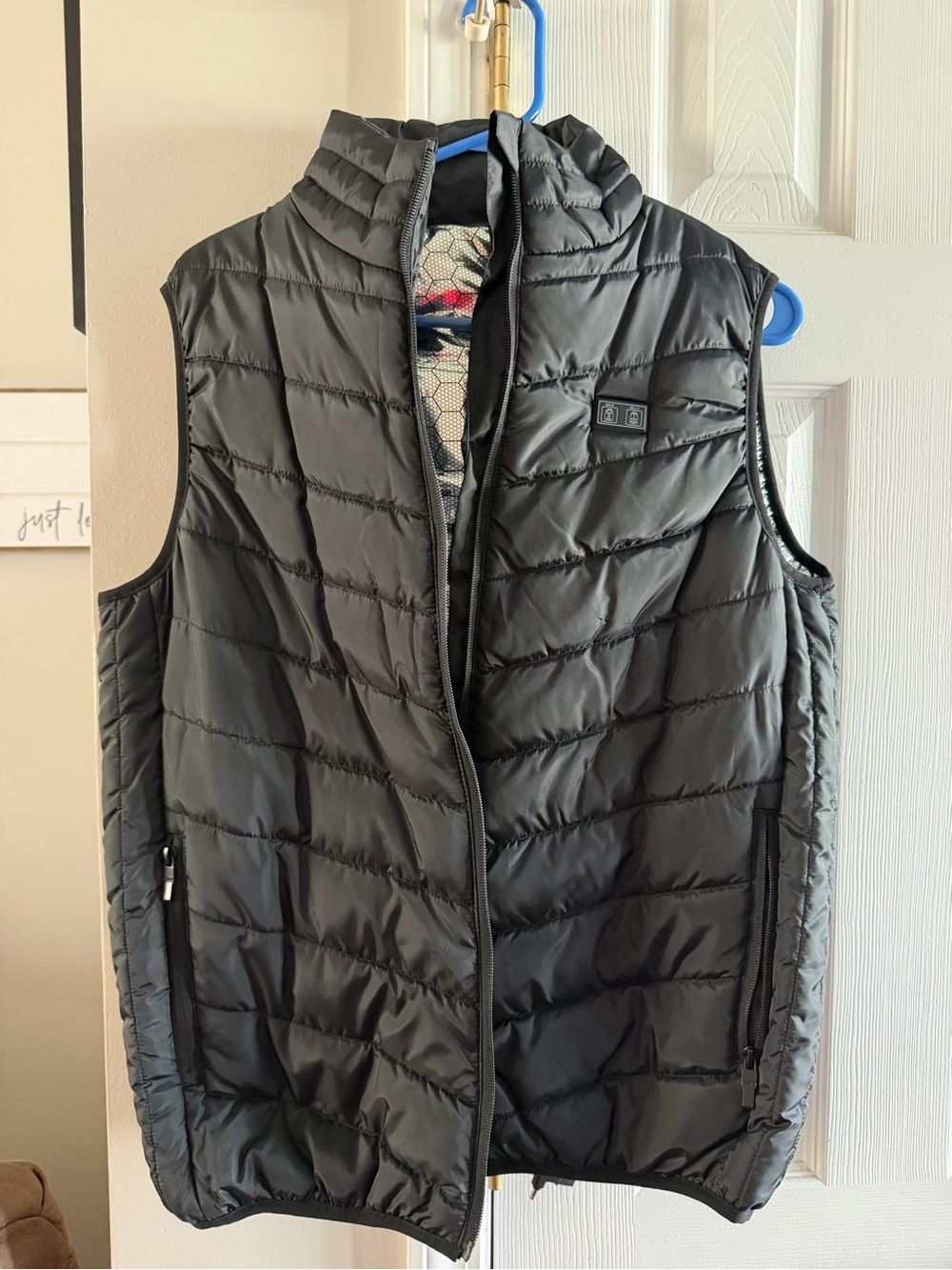 Men’s XL Black Heated Puffer Vest Electric 3 Heat Settings